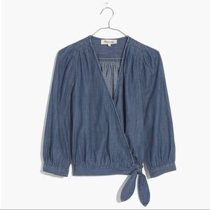 Madewell Denim Wrap Top